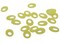 20 18mm Flat Oval Drop Large Hole Oval Donut Frosted Yellow Lucite Plastic Beads